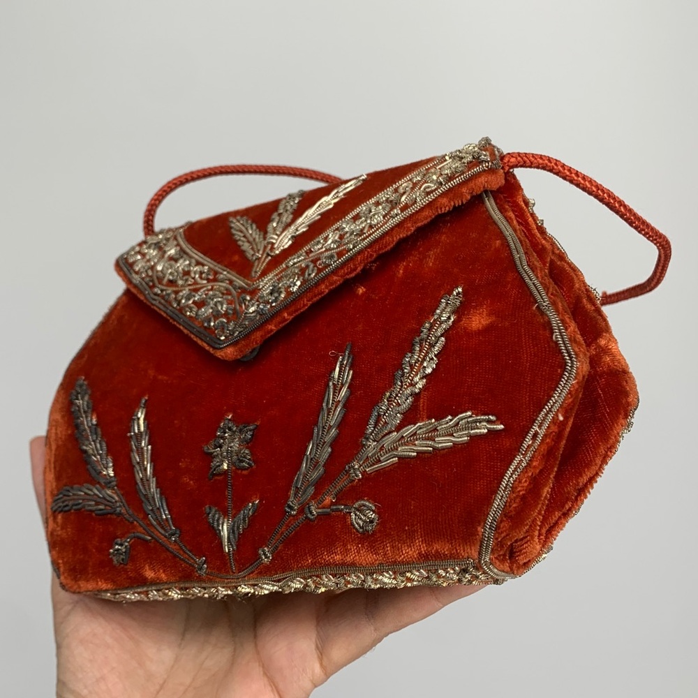 Vintage Afsal Stores Elegant Red Embroidered Women's party Bag Pakistan 🇵🇰 RARE! - Picture 16 of 17